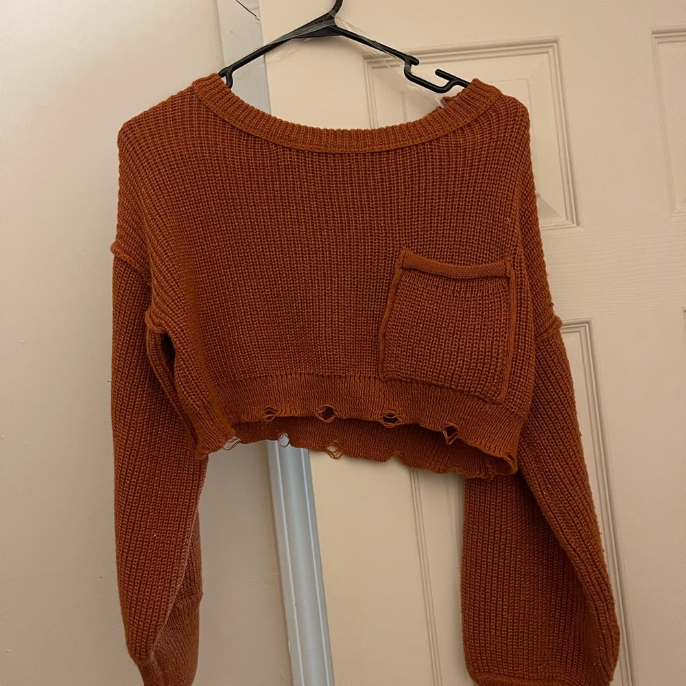 NWOT Rust Orange Women's crop Sweater